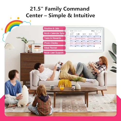 BIGASUO 21.5 Inch Digital Calendar, Full HD Touchscreen Smart Planner for Family Schedules - Wall Mount, Great for Seamless Daily Planning & Household Organization, with LED Reminder Light - Image 2