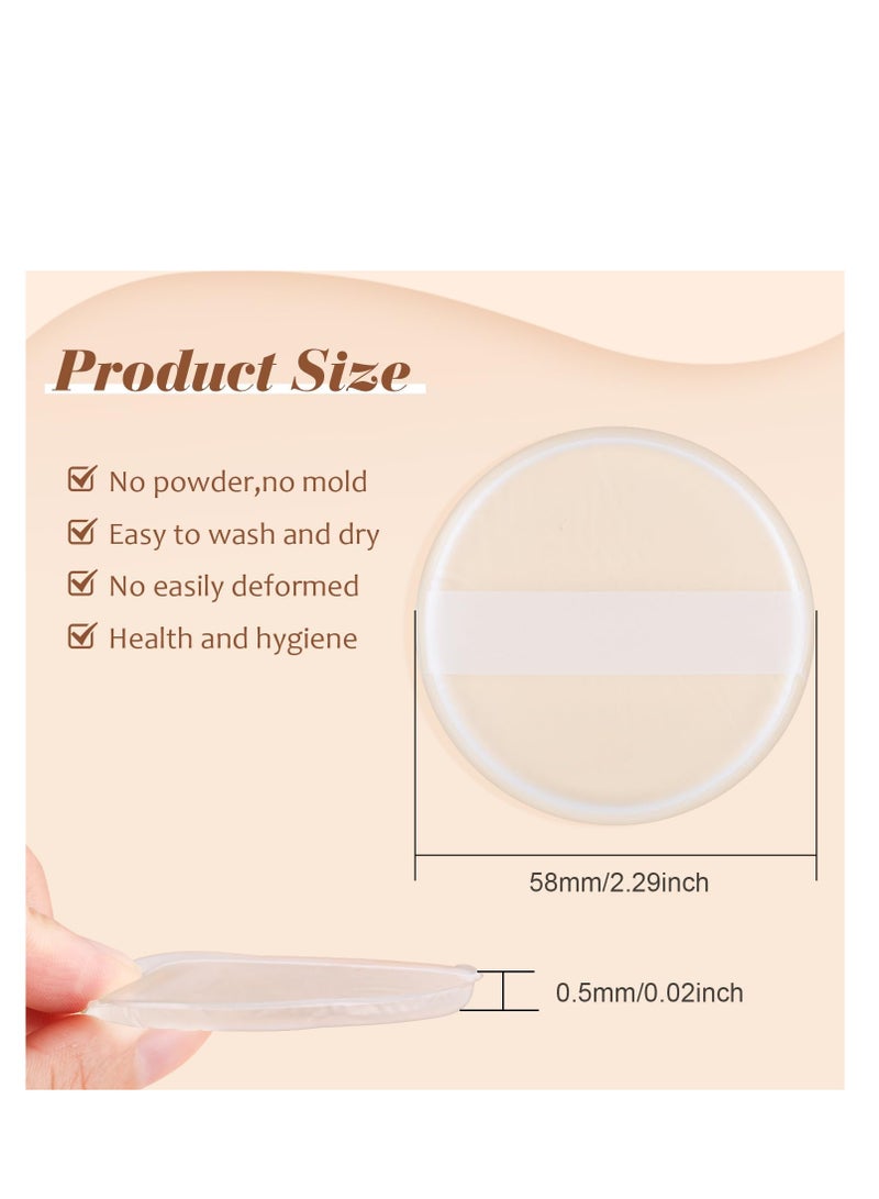 SYOSI Clear Round Silicone Powder Puffs Washable Makeup Puff with Silk Handle Dry & Wet Dual Use Cosmetic Applicator for Liquid Foundation Cream Concealer Blush Cosmetic Beauty Tools Blender (8pcs) - Image 3