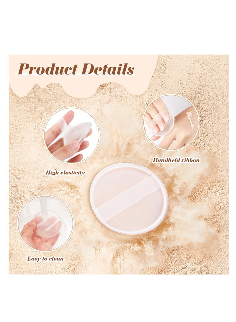 SYOSI Clear Round Silicone Powder Puffs Washable Makeup Puff with Silk Handle Dry & Wet Dual Use Cosmetic Applicator for Liquid Foundation Cream Concealer Blush Cosmetic Beauty Tools Blender (8pcs) - Image 5