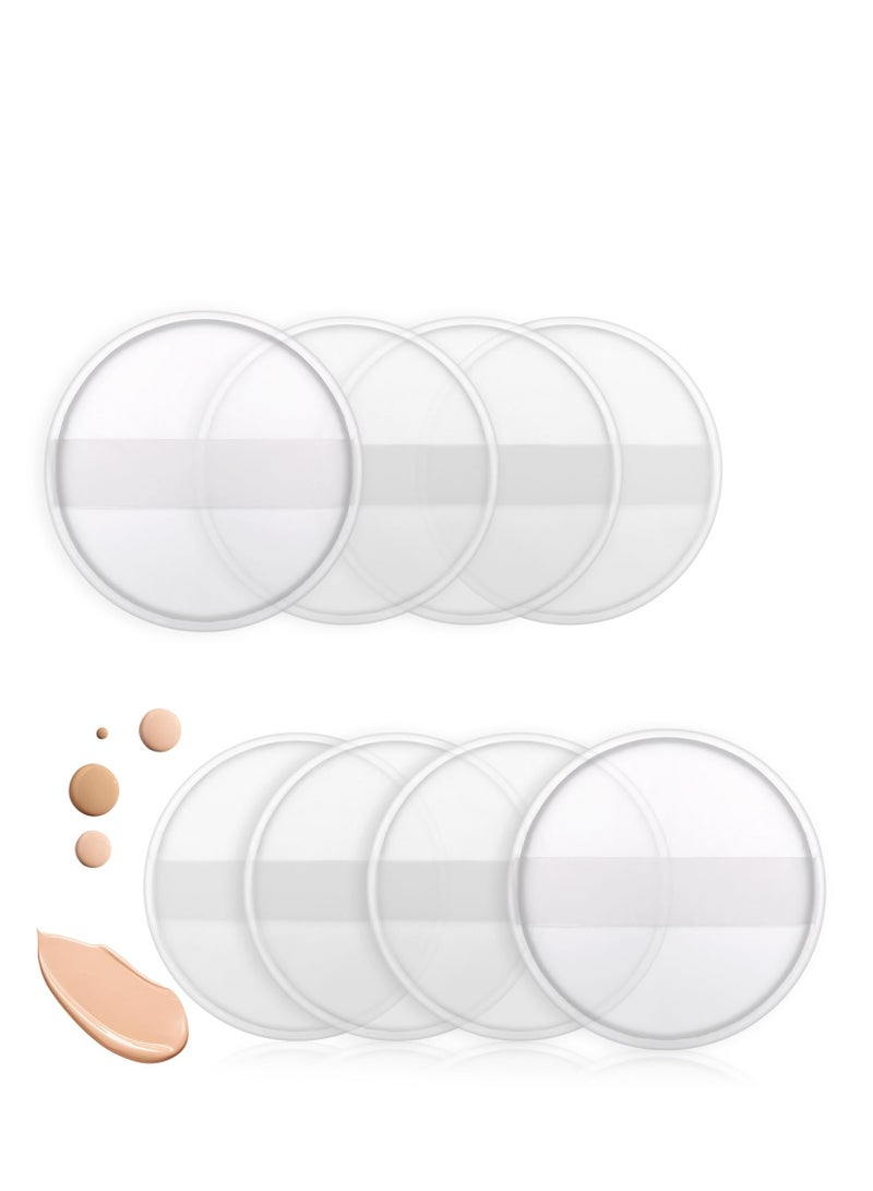 SYOSI Clear Round Silicone Powder Puffs Washable Makeup Puff with Silk Handle Dry & Wet Dual Use Cosmetic Applicator for Liquid Foundation Cream Concealer Blush Cosmetic Beauty Tools Blender (8pcs) - Image 1
