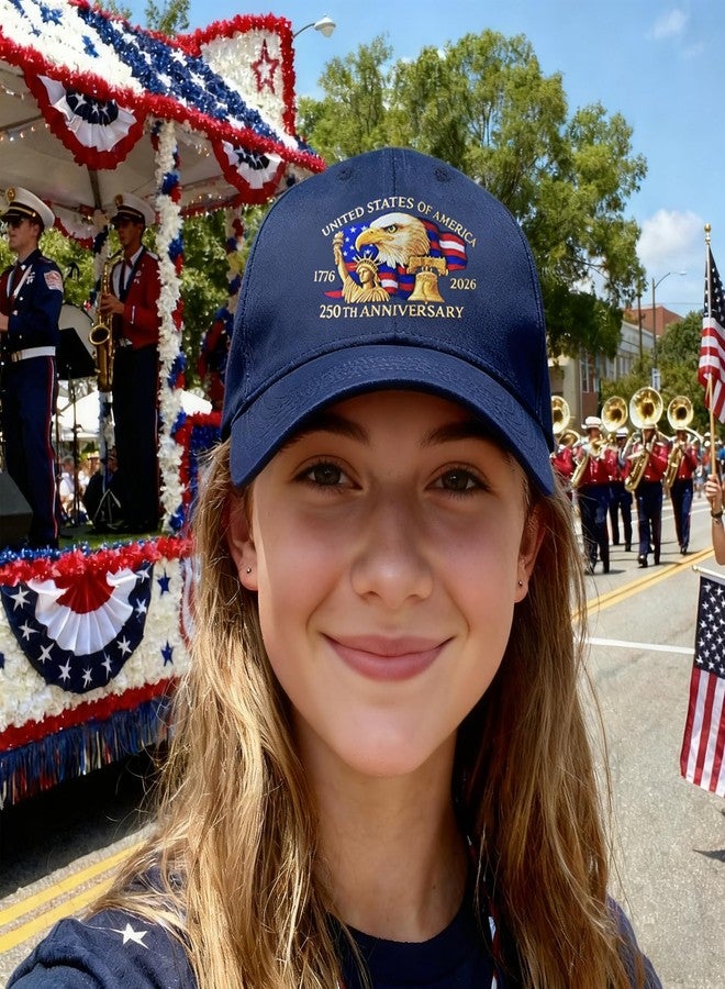 BADAO 250th Anniversary USA Hat,United States 250th Anniversary Hats,Patriotic Hats for Men Women Bald Eagle Printed Baseball Cap,Adjustable Retro 250 Year American Hat,US 250 Anniversarys Celebration Hats - Image 2