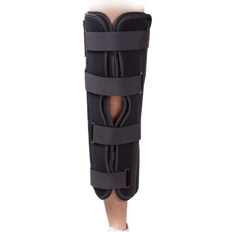 TODDOBRA 3-Panel Knee Immobilizer Full Leg Support Brace 21" Length Aluminum alloy Straight Knee Splint - for Knee Pre-and Postoperative & Injury or Surgery Recovery (Update Size M) - Image 1