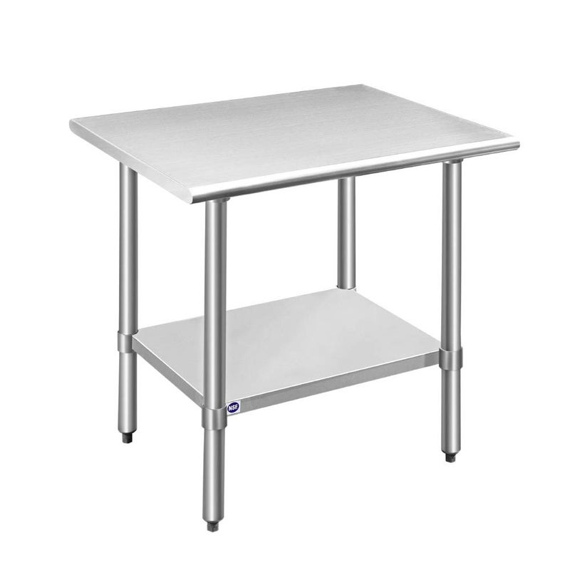 ROCKPOINT Stainless Steel Table for Prep  Work 24x36 Inches NSF Metal Commercial Kitchen Heavy Duty Table with Adjustable Under Shelf and Table Foot for Restaurant Home and Hotel