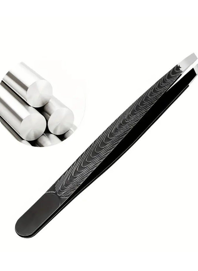 PrecisionTweezer Hair Plucker for Women Slant Tip Easy Hair  Grooming Black - Image 3