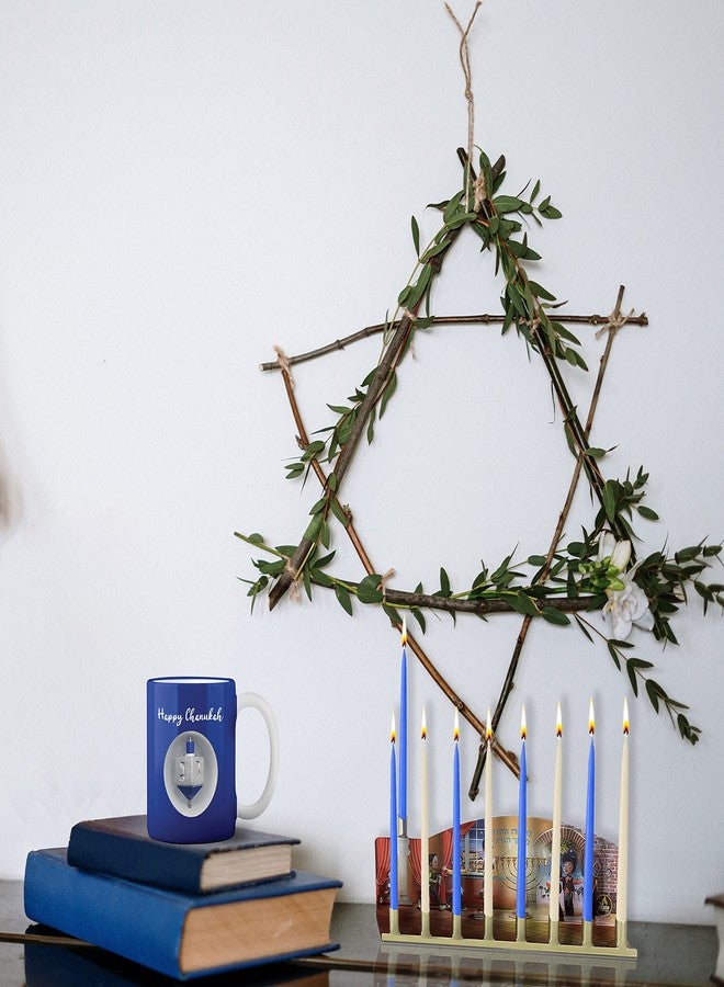 Ner Mitzvah Spinning Hanukkah Dreidel Mug - Happy Hanukkah Decorations - Blue & White Hanukkah Party Favors Idea - Image 3