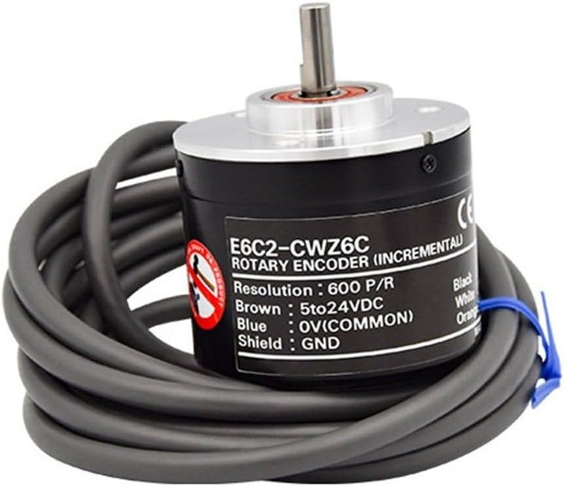 Rotary Encoder, E6C2-CWZ5GH-10PR 20 30 40 50 60 100 360 500 1024 1200 2500 3600 5000P/R Encoder Photoelectric Rotary Incremental Encoder Optical(200PR) - Image 3