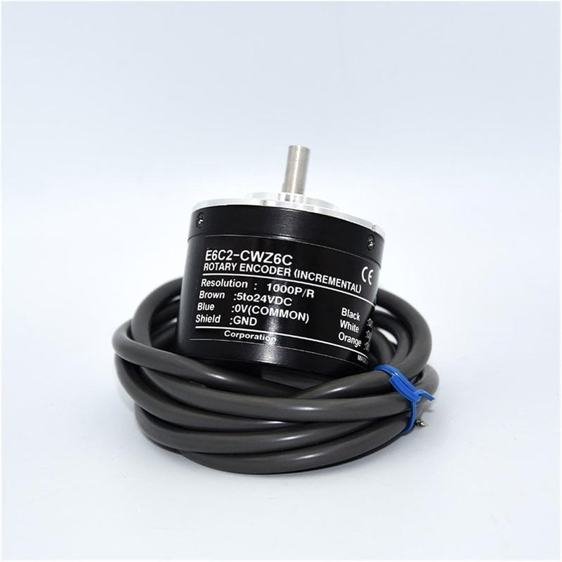 Rotary Encoder, E6C2-CWZ5GH-10PR 20 30 40 50 60 100 360 500 1024 1200 2500 3600 5000P/R Encoder Photoelectric Rotary Incremental Encoder Optical(200PR) - Image 2