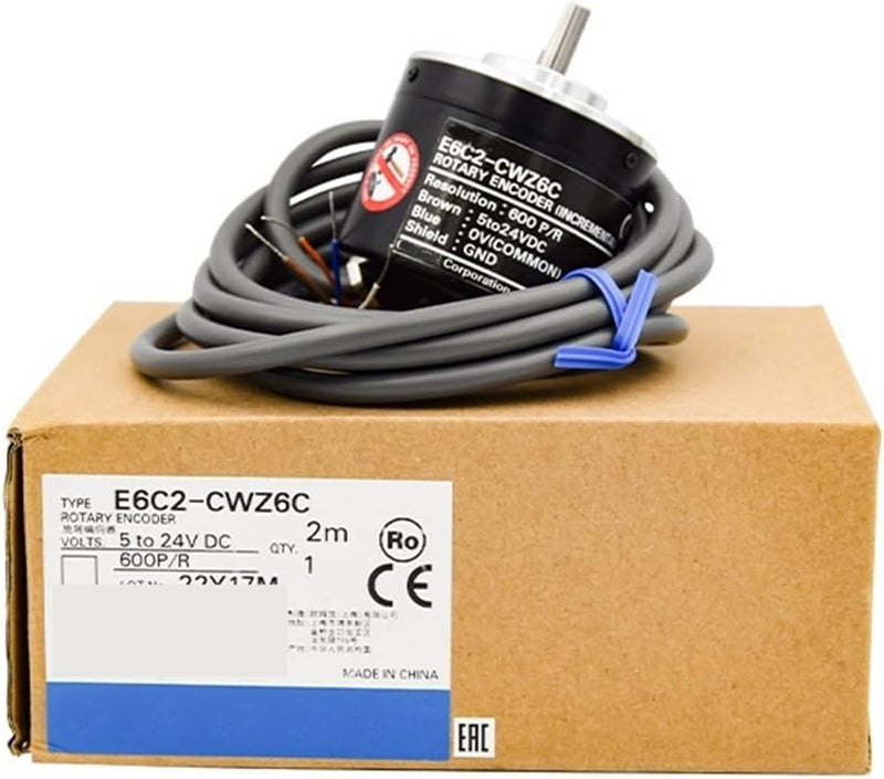 Rotary Encoder, E6C2-CWZ5GH-10PR 20 30 40 50 60 100 360 500 1024 1200 2500 3600 5000P/R Encoder Photoelectric Rotary Incremental Encoder Optical(200PR) - Image 5