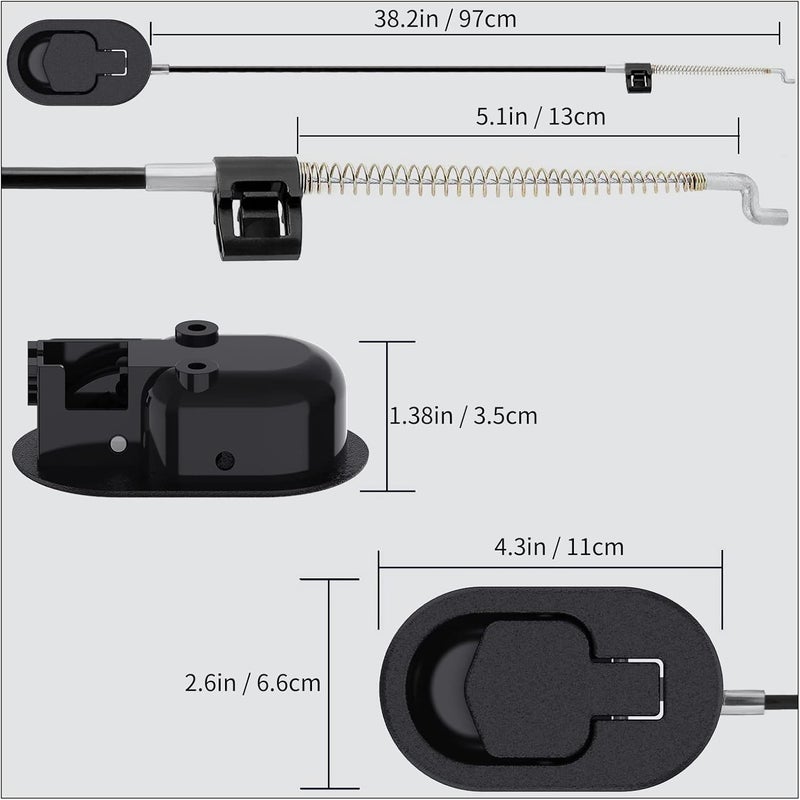 Baridwon 2 Set Recliner Replacement Parts, Durable Recliner Release Pull Handle with Recliner Pull Cable, Repair Replacement Parts Compatible with Most Furniture of Recliner Chair Sofa Couch - Image 2