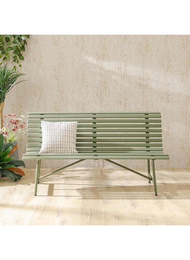 DANUBE HOME Olivia 3-Seater Park Bench in Military Green – Heavy-Duty Outdoor Seating for Garden, Patio or Public Spaces – Weatherproof Steel Design - Image 3