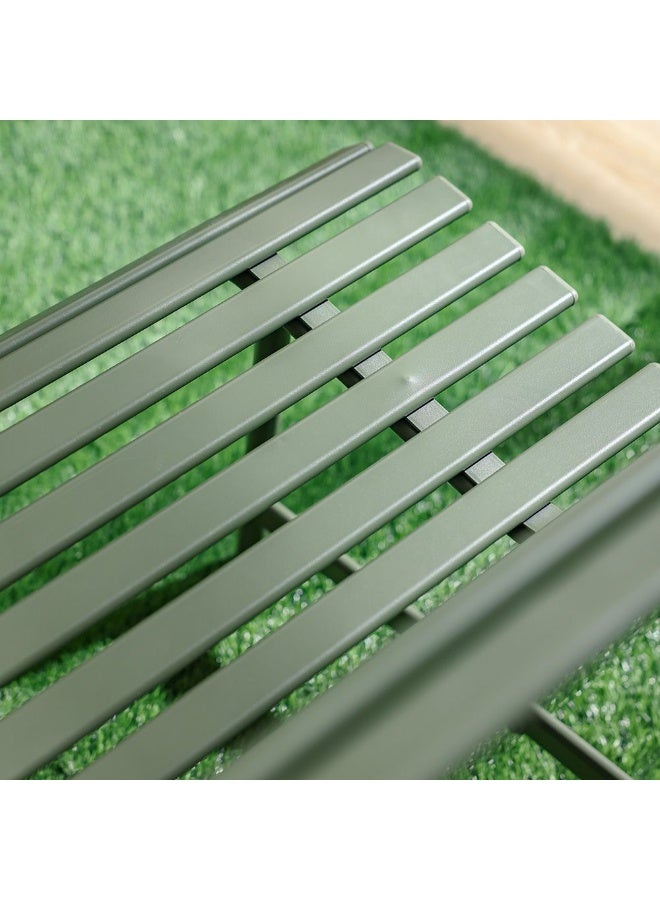 DANUBE HOME Olivia 3-Seater Park Bench in Military Green – Heavy-Duty Outdoor Seating for Garden, Patio or Public Spaces – Weatherproof Steel Design - Image 5