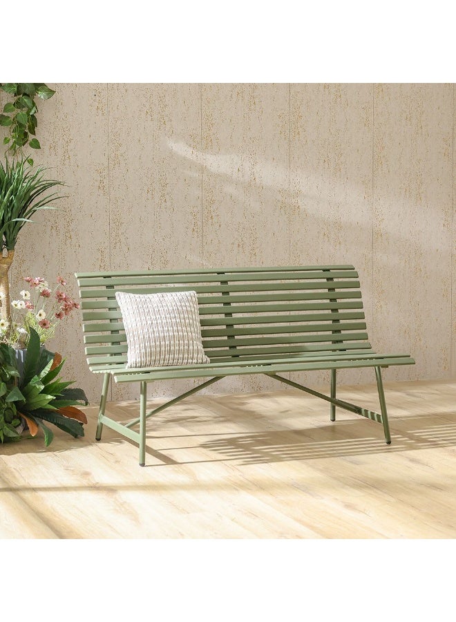 DANUBE HOME Olivia 3-Seater Park Bench in Military Green – Heavy-Duty Outdoor Seating for Garden, Patio or Public Spaces – Weatherproof Steel Design - Image 1