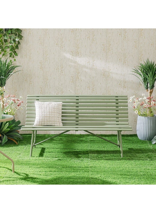 DANUBE HOME Olivia 3-Seater Park Bench in Military Green – Heavy-Duty Outdoor Seating for Garden, Patio or Public Spaces – Weatherproof Steel Design - Image 2