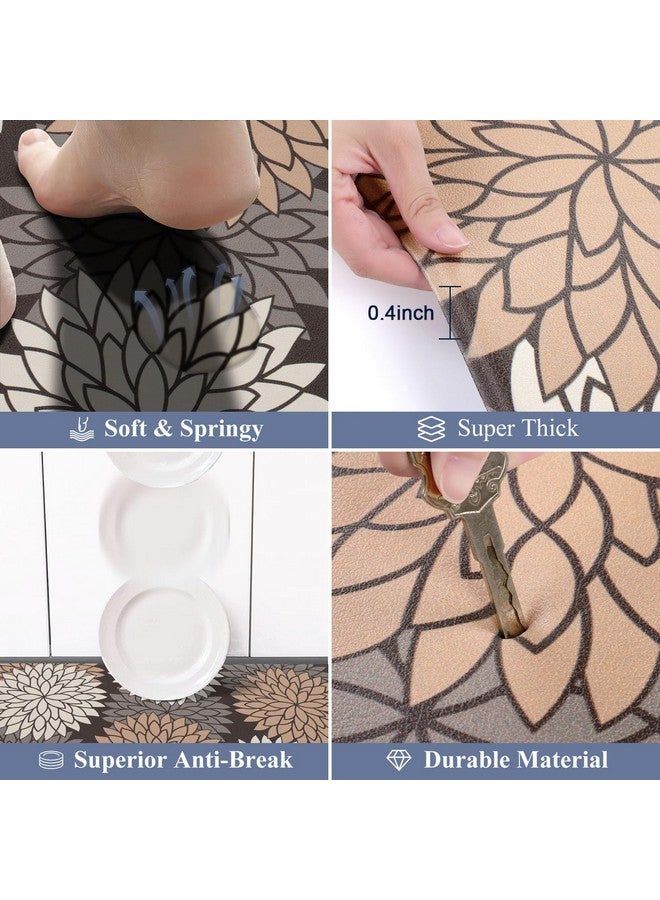 HEBE مجموعة سجادات المطبخ المضادة للتعب HEBE 2 قطعة سجادات مطبخ غير قابلة للانزلاق للسقف سجادات ومفارش مطبخ مريحة ومقاومة للماء لمطبخك، مكتب منزلي، حوض، غسيل - Image 3