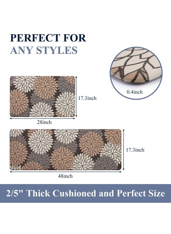 HEBE مجموعة سجادات المطبخ المضادة للتعب HEBE 2 قطعة سجادات مطبخ غير قابلة للانزلاق للسقف سجادات ومفارش مطبخ مريحة ومقاومة للماء لمطبخك، مكتب منزلي، حوض، غسيل - Image 2