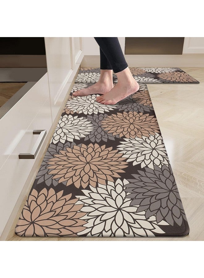 HEBE مجموعة سجادات المطبخ المضادة للتعب HEBE 2 قطعة سجادات مطبخ غير قابلة للانزلاق للسقف سجادات ومفارش مطبخ مريحة ومقاومة للماء لمطبخك، مكتب منزلي، حوض، غسيل - Image 1