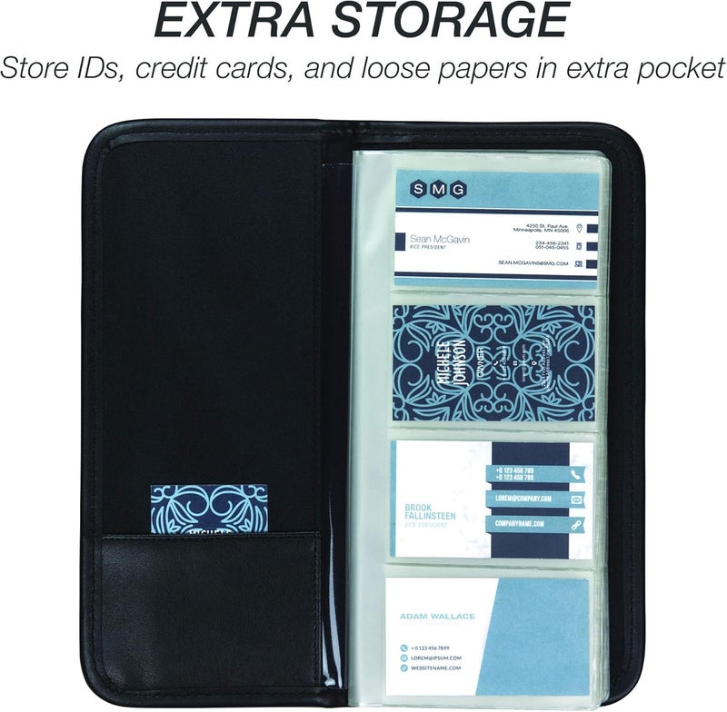 Samsill Professional Business Card Organizer with Padded Cover Card Holder for 160 Cards Black - Image 4