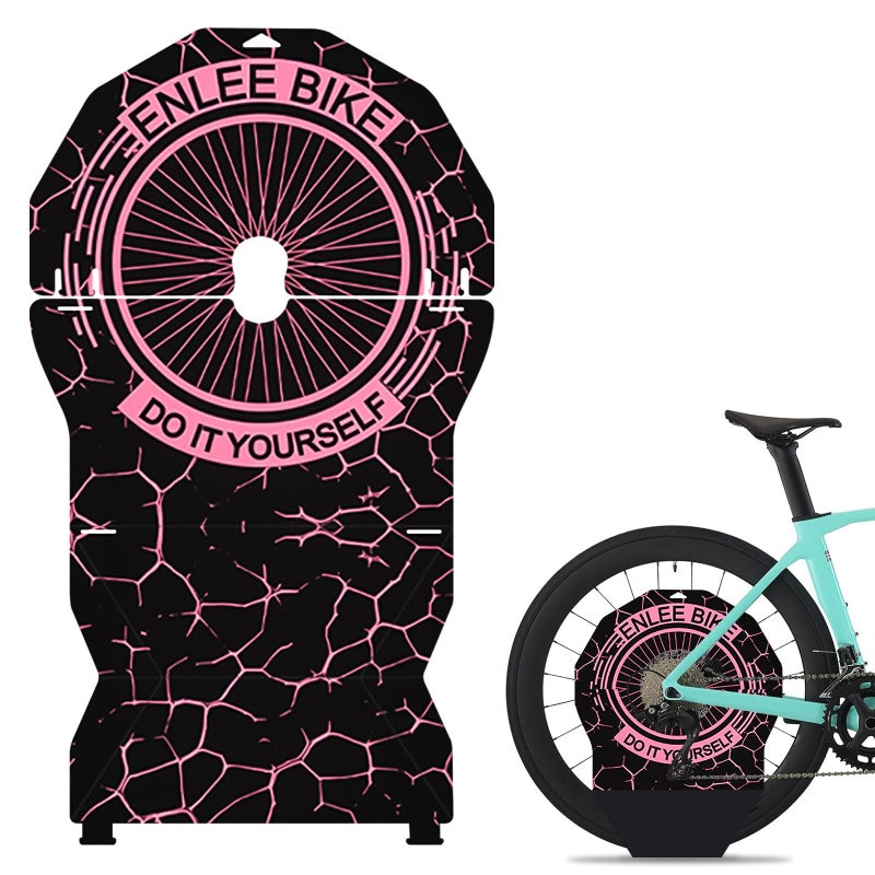 ENLEE Bike Disc Brake Cover AntiOil Stain Guard for Disc Brakes HeatResistant PP Cleaning Cover Protector with Sewage Storage Function Universal Fit All Bicycles Pink - Image 2