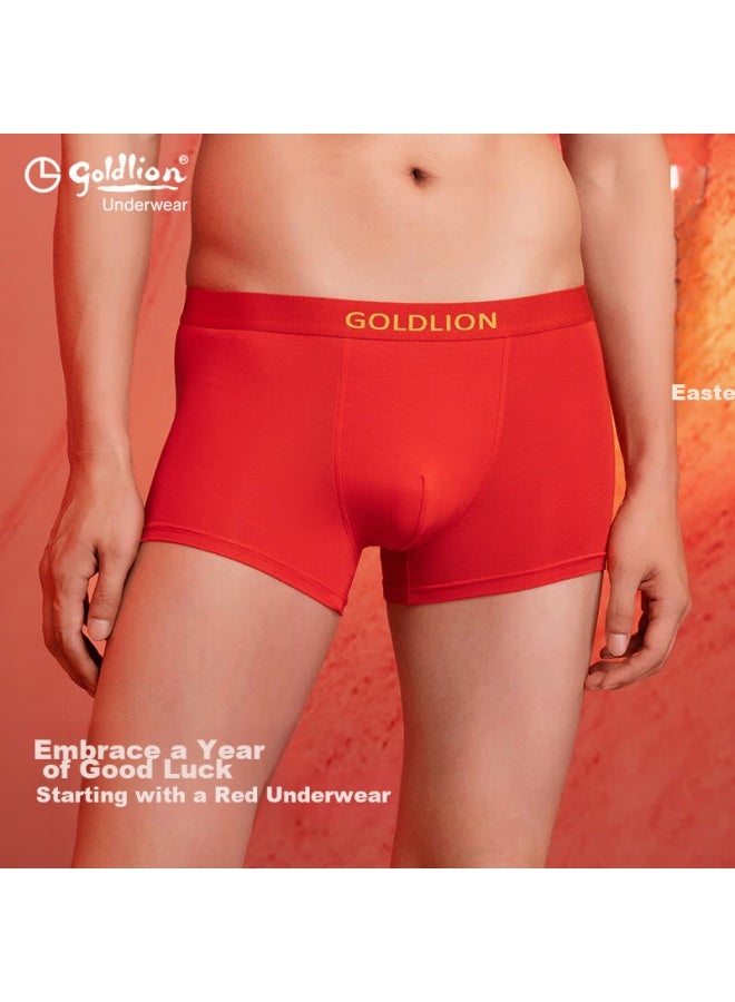 Goldlion ملابس داخلية حمراء من جولدليون للرجال، خريف وشتاء، عام الثعبان، احتفال زفاف، مودال مريح، تعبئة في علبة هدايا - Image 1