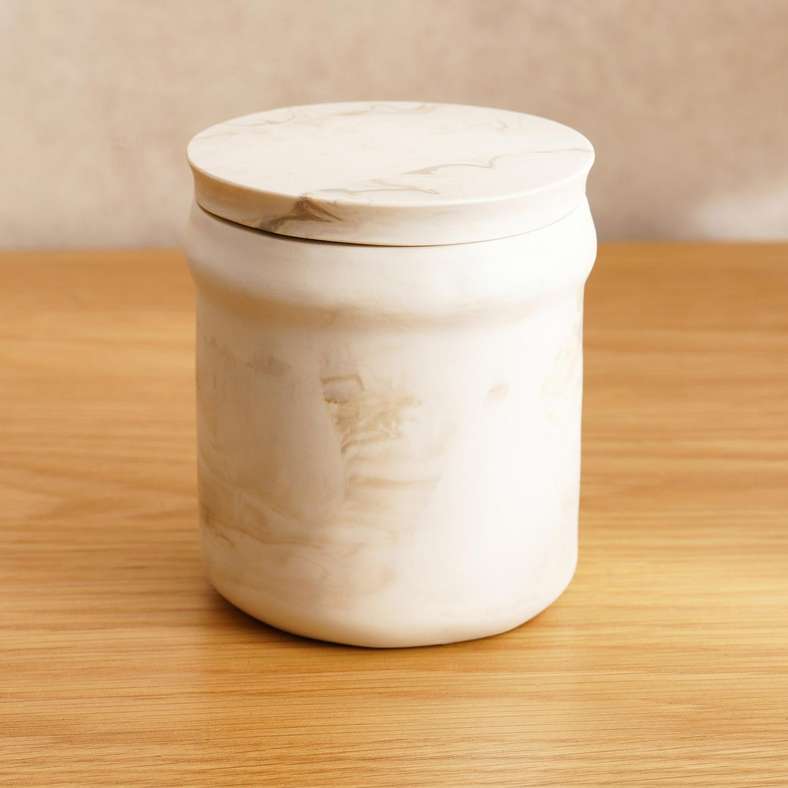 Pan Home Cotton Swab Jar - Beige - Image 3