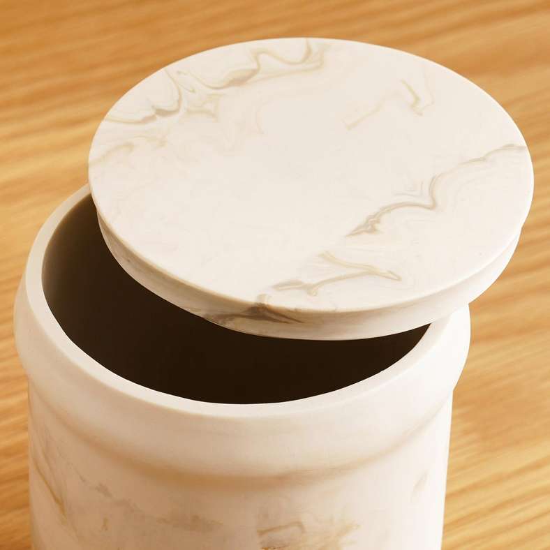 Pan Home Cotton Swab Jar - Beige - Image 2