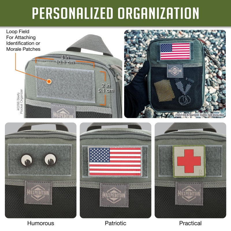 MAXPEDITION Beefy Pocket Organizer (Foliage Green) Compact, MOLLE-Compatible, 1000D Nylon Tactical EDC Pouch, Everyday Carry Tool Pouch & Gear Storage for Outdoor, Tactical, Survival, 0266F - Image 5