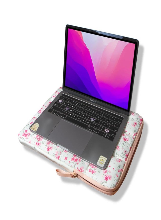 سونيكس | جراب كمبيوتر محمول منتفخ | 15-16 بوصة، حقيبة حمل كمبيوتر محمول مبطنة على شكل وسادة، جراب كمبيوتر | تصميم ريفي مزهر - Image 2