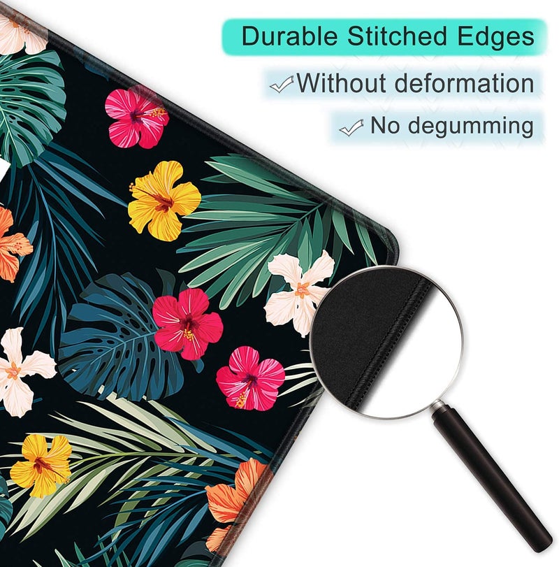 INOVERA Neoprene Extended Anti-Slip Rubber Gaming Mouse Pad Floral Stitched for Laptop, Computer Mat, 885L x 400B mm (Flower Good Vibes Only) - Image 4