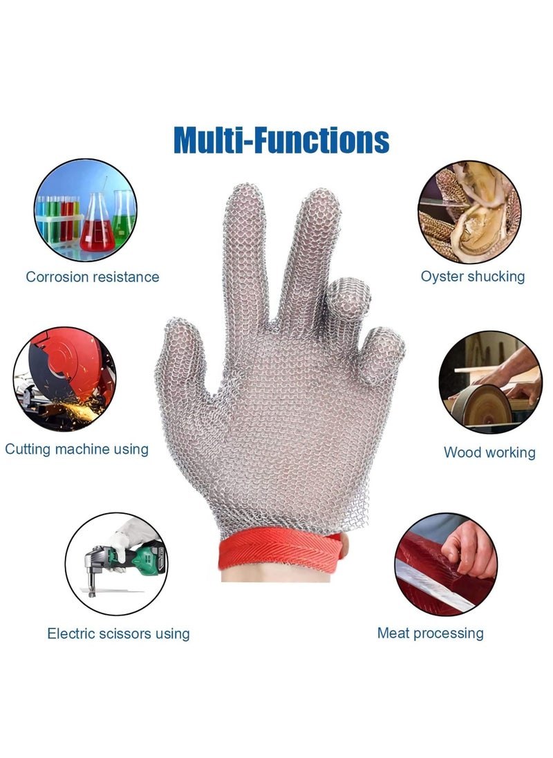 Cut Resistant Gloves Stainless Steel Wire Metal Mesh Butcher Safety Work Gloves for Cutting, Slicing Chopping and Peeling - Image 4