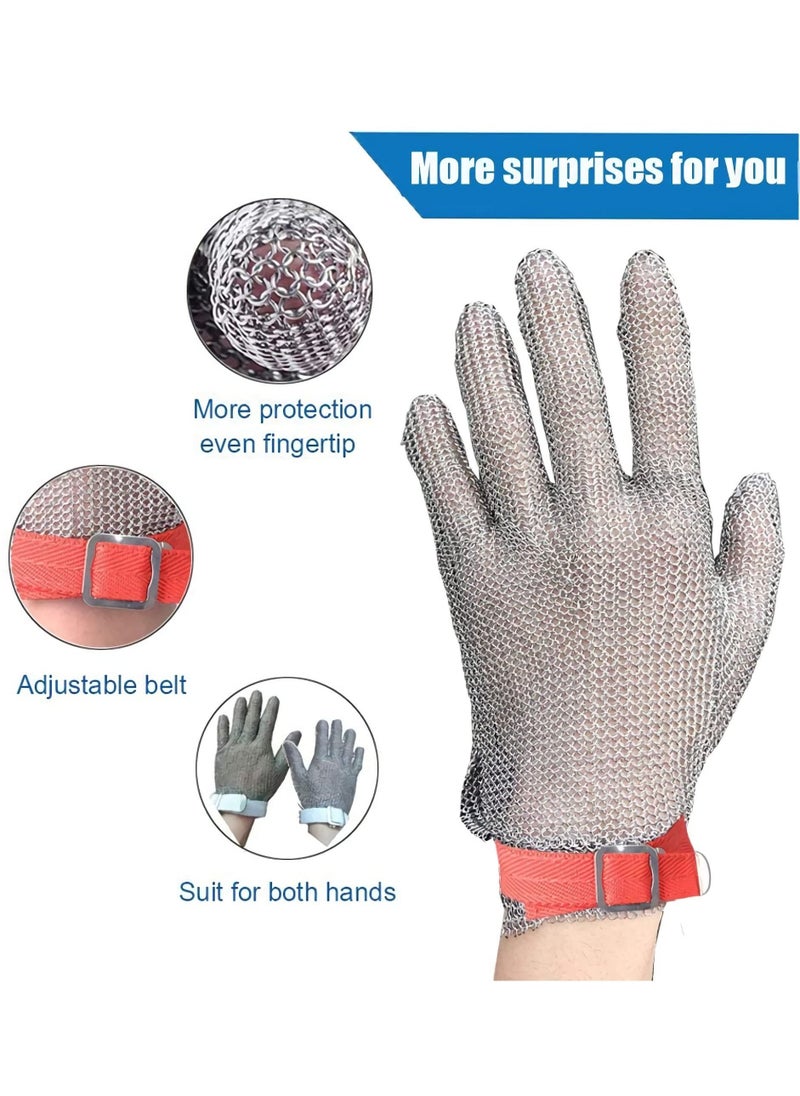 Cut Resistant Gloves Stainless Steel Wire Metal Mesh Butcher Safety Work Gloves for Cutting, Slicing Chopping and Peeling - Image 3