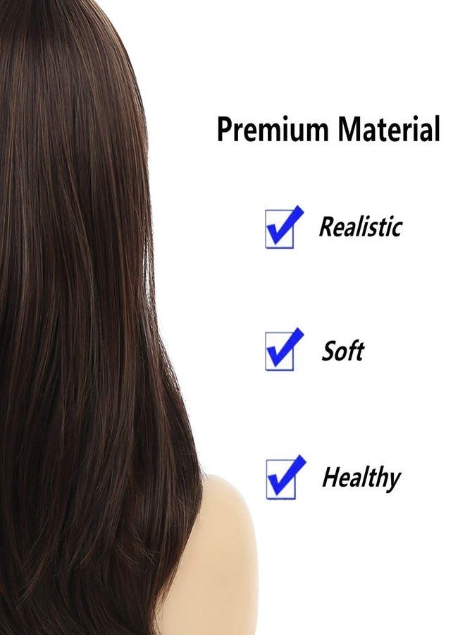 Samyak Full Head Hair Wigs With Front Fringes For Women & Girls | Nakli Baal | False Hair Wig | Cosplay Replacement Wig| Synthetic Hair Wig (Natural Brown) - Image 4