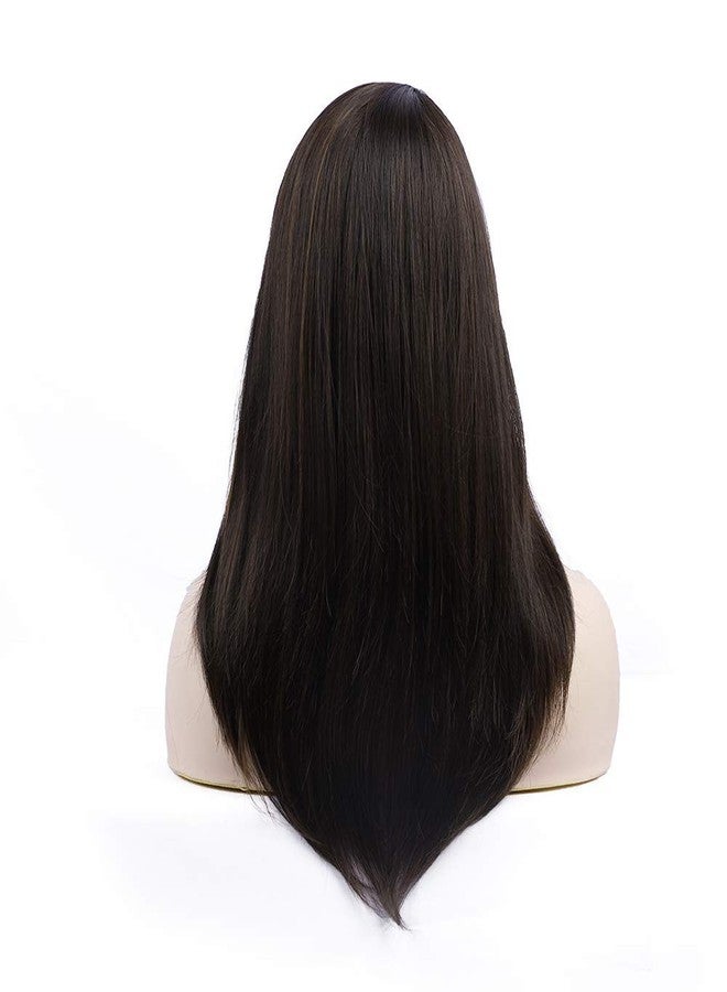 Samyak Full Head Hair Wigs With Front Fringes For Women & Girls | Nakli Baal | False Hair Wig | Cosplay Replacement Wig| Synthetic Hair Wig (Natural Brown) - Image 5