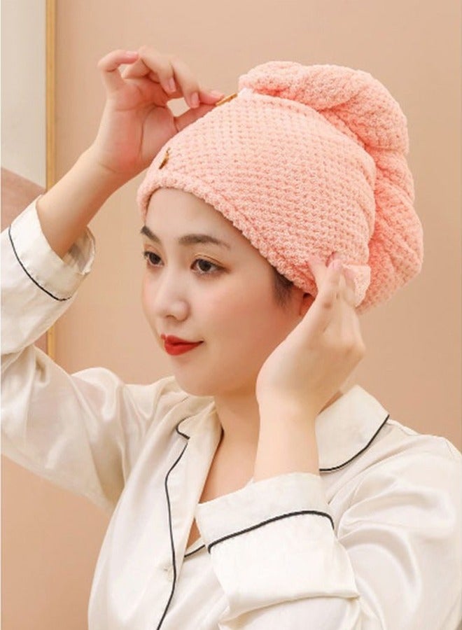 Microfiber Hair Towel Wrap for Women, Rapid Drying Towels for Hair with on, Soft Hair Drying Towel Wrap, Anti Frizz Head Towels Wrap for Curly Hair, suitable for all hairstyles（Pink)  - Image 5