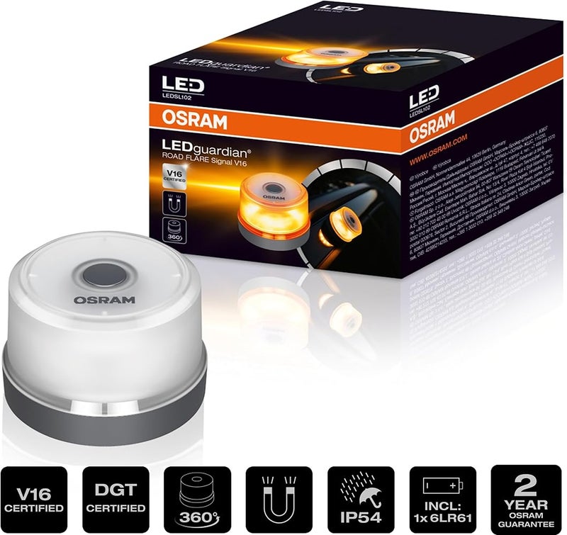 OSRAM LEDguardian ROAD FLARE Signal V16, emergency light for cars, breakdown light, car emergency beacon, round safety warning light for vehicles and motorcycles - Image 2