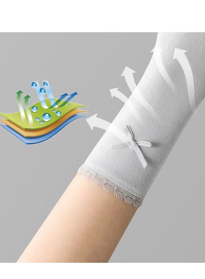 نيبمينينت قفازات القيادة النسائية مكافحة الأشعة فوق البنفسجية مكافحة الانزلاق قفازات التنفس الرمادي - Image 3