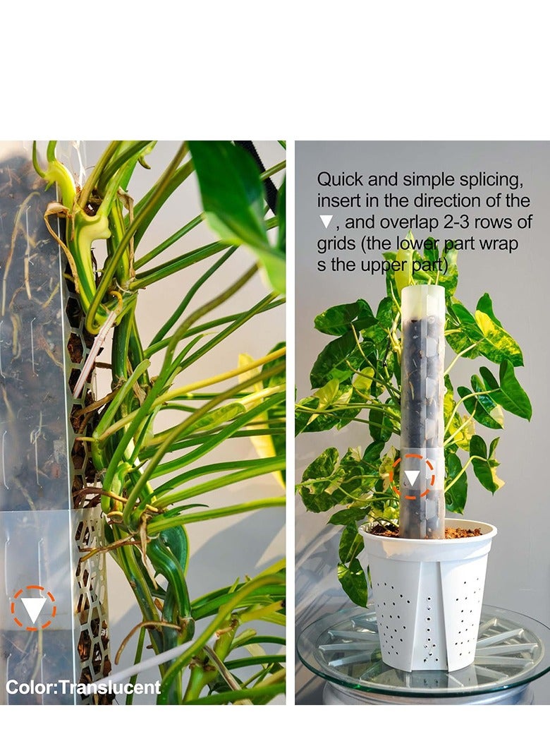 Generic 4 Pcs 17 Inch Plastic Moss Pole for Plants Monstera, Stackable Plant Support for Indoor Climbing Plants  Clear Plant Poles with 1pcs Garden Ties Work with Sphagnum Moss  - Image 4