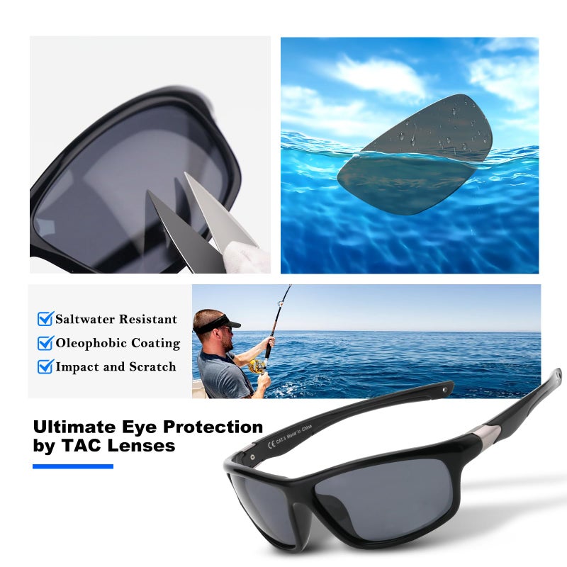 SKYOAK 2 Pack Polarized Sports Sunglasses For Men Women  Tr90 Wrap Around Design Sun Glasses Uv400 Protection Outdoor Driving Cycling Fishing Black+Tortoise - Image 2