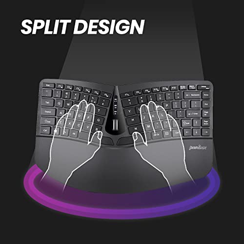 Perixx PERIDUO606A 3in1 Wireless Compact Ergonomic Keyboard with Vertical Mouse and Numeric Keypad Adjustable Palm Rest Tilt Wheel Membrane Low Profile Keys US English - Image 3