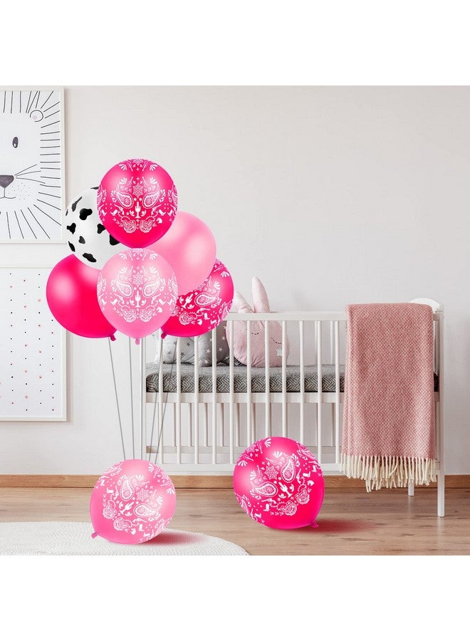 Zhanmai Zhanmai 60 Pcs Cowgirl Balloons Bandana Western Cowgirl Party Decorations Cow Animal Print Balloons for Baby Shower Birthday Supplies, 12 Inch(Pink) - Image 4