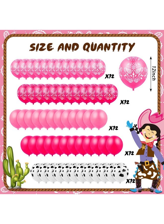 Zhanmai Zhanmai 60 Pcs Cowgirl Balloons Bandana Western Cowgirl Party Decorations Cow Animal Print Balloons for Baby Shower Birthday Supplies, 12 Inch(Pink) - Image 2