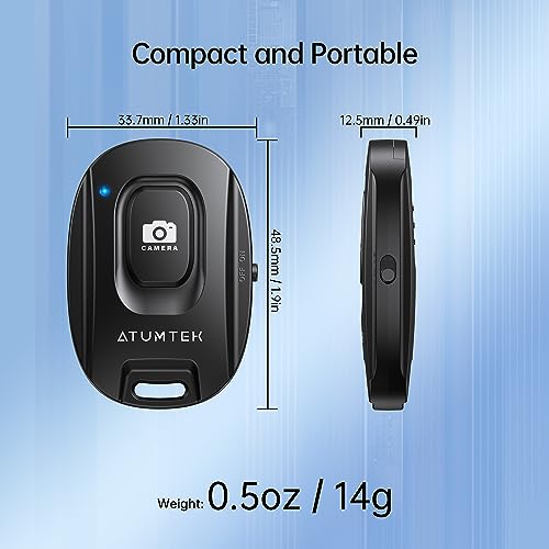 ATUMTEK Camera Remote Shutter for iPhone and Android Smartphones (2 Pack), Wireless Phone Remote Control Selfie Button for Photos and Videos (Bluetooth 5.2), Wrist Strap Included, Black - Image 5