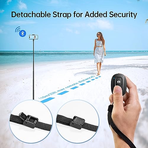 ATUMTEK Camera Remote Shutter for iPhone and Android Smartphones (2 Pack), Wireless Phone Remote Control Selfie Button for Photos and Videos (Bluetooth 5.2), Wrist Strap Included, Black - Image 4