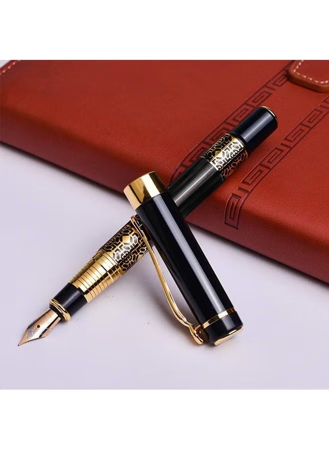 BiuTFon Luxury Fountain Pen Set, 0.5mm Metal Fountain Pen with 30ml Ink and Replacement Cartridges, Medium Point Business Writing Pen Calligraphy Pen for Journaling Signature School Office Gift Supplies - Image 2