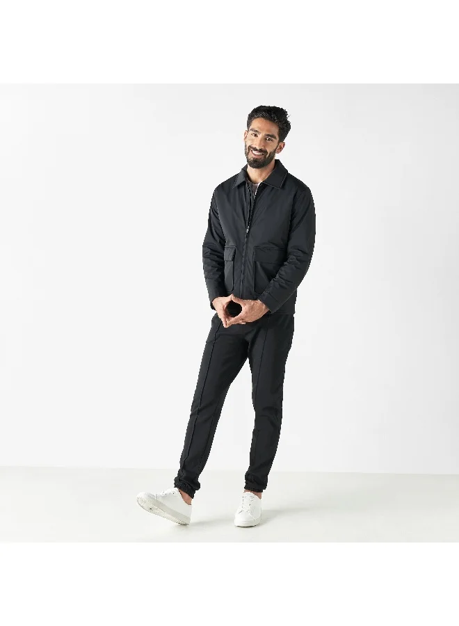 Iconic Iconic Solid Zip Through Jacket with Pockets