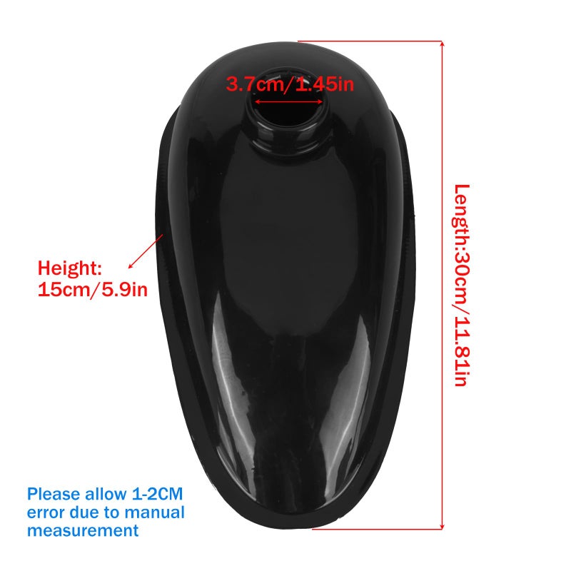 TIMZH 2L black metal fuel tank with lid, Petcock, filter and complete installation kit, compatible with 2-stroke 49-80cc bicycles and electric bicycles - Image 2