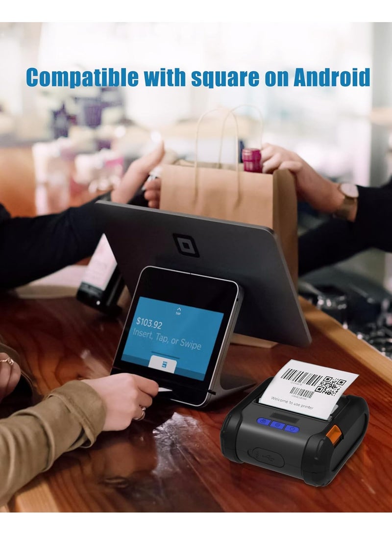 زايويل طابعة إيصالات حرارية وطابعة ملصقات تدعم USB وWi-Fi وBluetooth، مقاس 58 مم/80 مم، متوافقة مع أجهزة Android وSquare وMac وWindows وChromebook وLinux - Image 4