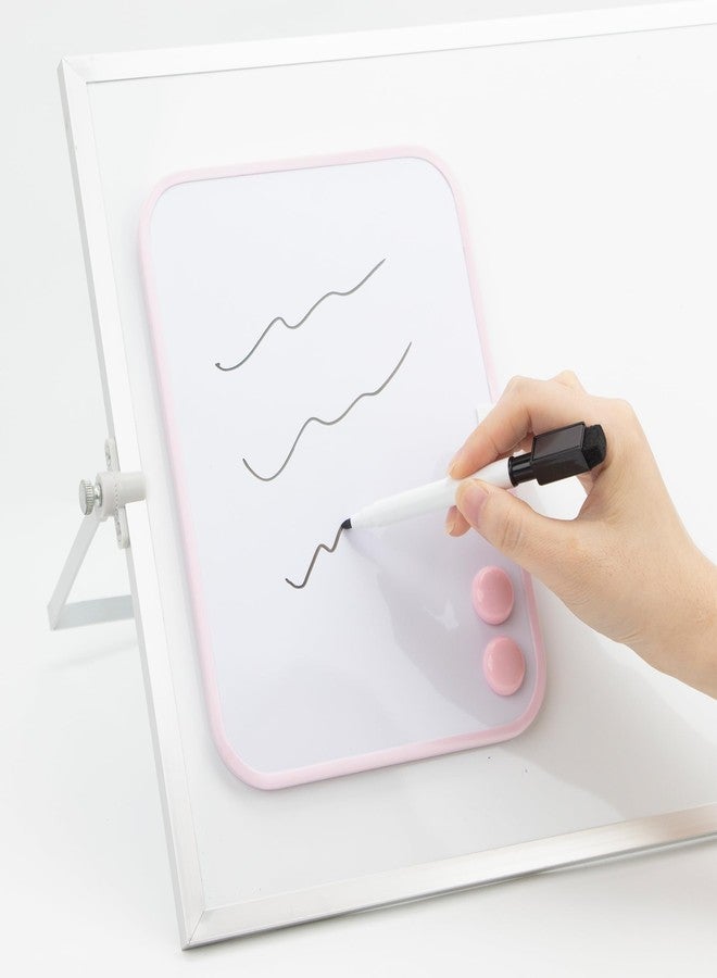Cerem Magnetic Dry Erase Board for School Locker, 6" x 8" Marker and 2 Magnets - Small Whiteboard for Classroom, Home, Office, Travel - Pink - Image 5