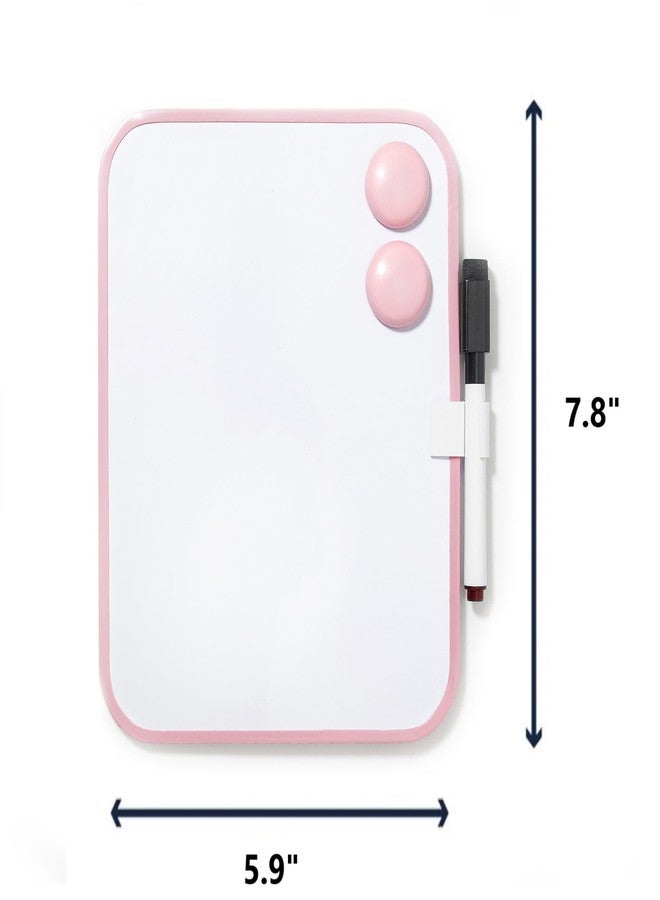 Cerem Magnetic Dry Erase Board for School Locker, 6" x 8" Marker and 2 Magnets - Small Whiteboard for Classroom, Home, Office, Travel - Pink - Image 3
