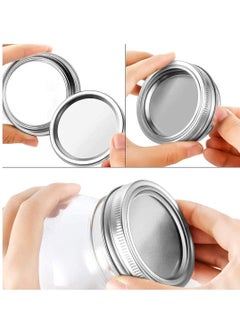 Y&D 24 Pcs Jar Lids Airtight Metal Regular Mouth Canning Silicone Stretch for Seal the Lid Split-Type Leak Proof and Silver Secure Caps Suction (7cm)  - Image 2