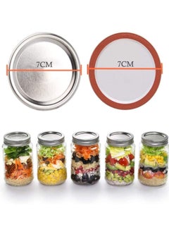 Y&D 24 Pcs Jar Lids Airtight Metal Regular Mouth Canning Silicone Stretch for Seal the Lid Split-Type Leak Proof and Silver Secure Caps Suction (7cm)  - Image 4
